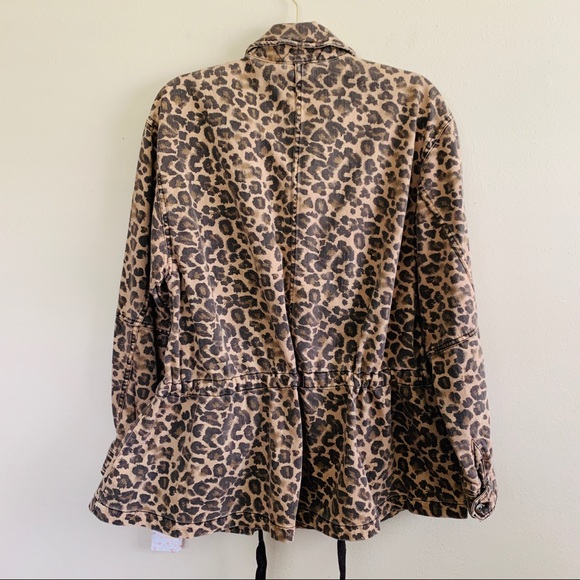 Free People Seize The Day Leopard Jacket Sz Large - Picture 7 of 9